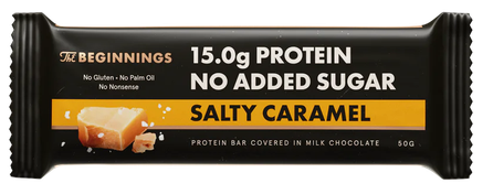 THE BEGINNINGS Baltymai 30 % su sūria karamele batonėlis, 50 g