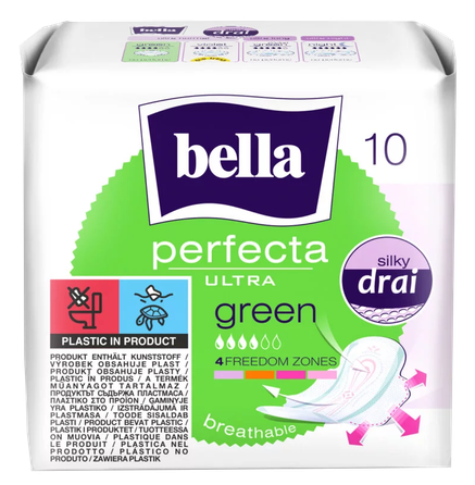 BELLA Ultra Green pads higieniniai paketai, 10 vnt.