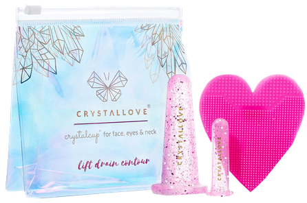 CRYSTALLOVE Face Cupping Set - Rose veido masažo rinkinys, 1 vnt.