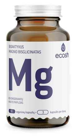 ECOSH bioaktyvus Magniu su Vitaminu B6 kapsulės, 90 vnt.