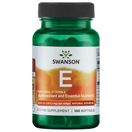 SWANSON Vitaminas E (Natūralus),  kapsulės, 100 vnt.