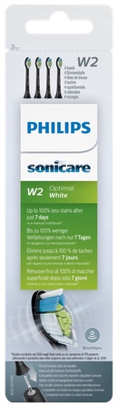 PHILIPS Sonicare W Optimal White (black) elektrinių dantų šepetėlių galvutės, 4 vnt.