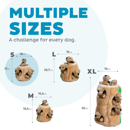 OUTWARD HOUND Hide A Squirrel, rudas, XL žaislas, 1 vnt.