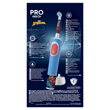 ORAL-B Vitality PRO Kids 3+ Spiderman elektrinis dantų šepetėlis, 1 vnt.