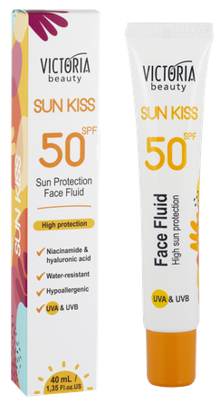 VICTORIA BEAUTY Sun Kiss SPF 50 veidui apsauginis kremas nuo saulės, 40 ml