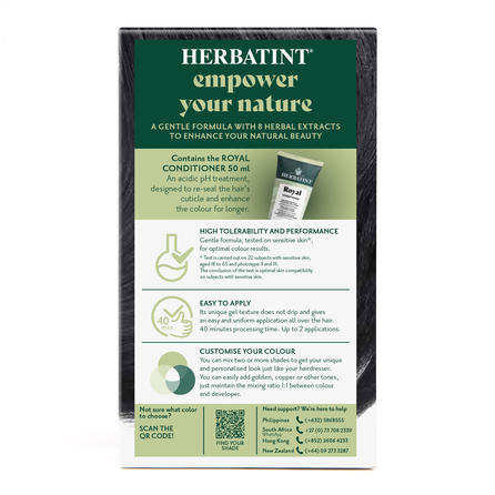 HERBATINT 1N Black plaukų dažai, 170 ml