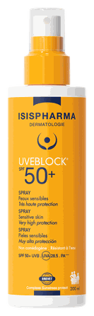 ISISPHARMA Uveblock SPF 50+ vaikams ir nėščiosioms tinkantis purškalas, 200 ml