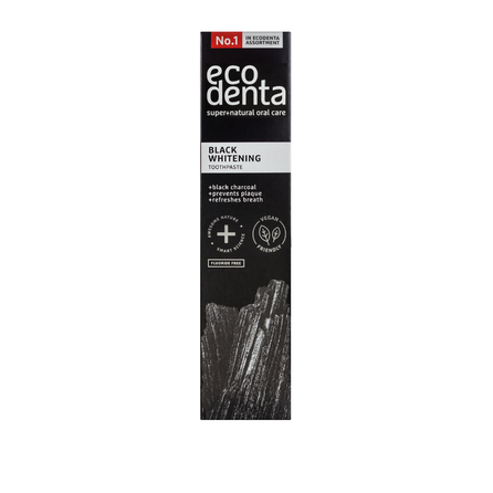 ECODENTA su juodaja anglimi, balinanti dantų pasta, 100 ml