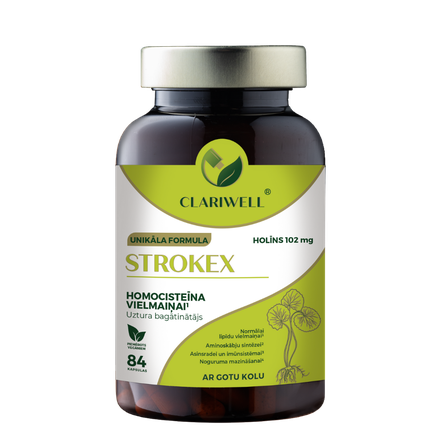 CLARIWELL Strokex Homocisteino Apykaitai kapsulės, 84 vnt.