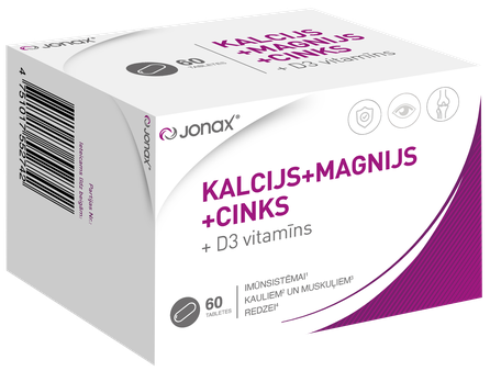 JONAX KALCIS + MAGNIS + CINKAS tabletės, 60 vnt.