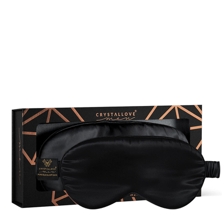 CRYSTALLOVE Men Black šilkinė akių kaukė, 1 vnt.