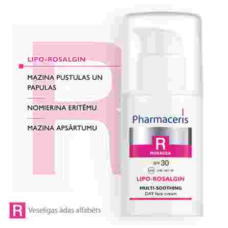 PHARMACERIS R SPF 30 Lipo-Rosalgin veido kremas, 30 ml