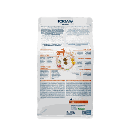 FORZA10 Monodiet Mini/Toy Adult su arkliena ir žirniais, šunims sausas pašaras, 1.5 kg