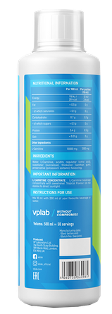 VPLAB L-Carnitine tropinių vaisių skonio koncentratas, 500 ml