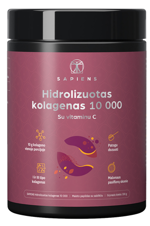 SAPIENS Hidrolizuotas Kolagenas 10000 milteliai, 330 g