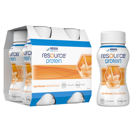 NESTLE  Resource Protein abrikosų skonio gėrimas, 4 vnt.