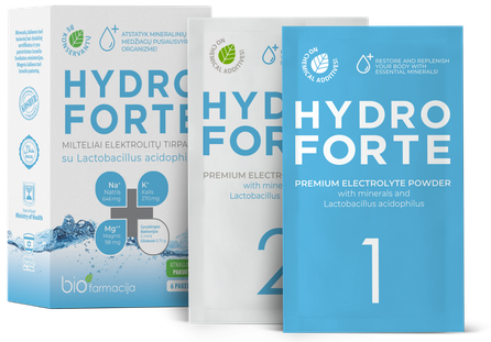 BIOFARMACIJA Hydro Forte milteliai, 6 vnt.