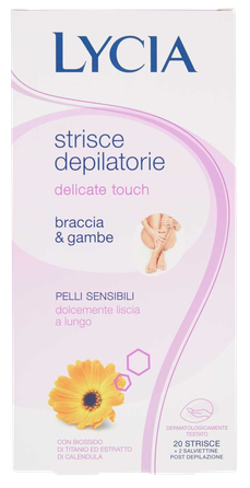 LYCIA Delicate Touch rankų ir kojų depiliacinės vaško juostelės, 20 vnt.