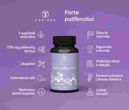 SAPIENS Forte Polifenoliai kapsulės, 30 vnt.