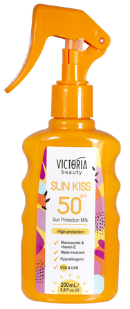 VICTORIA BEAUTY Sun Kiss SPF50 purškiamas apsauginis kremas nuo saulės, 200 ml