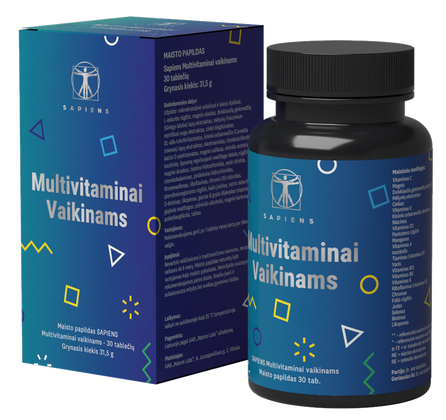 SAPIENS Multivitaminai Vaikinams, 13-17 Metų kapsulės, 30 vnt.
