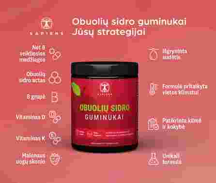 SAPIENS Obuolių Sidro guminukai, 60 vnt.