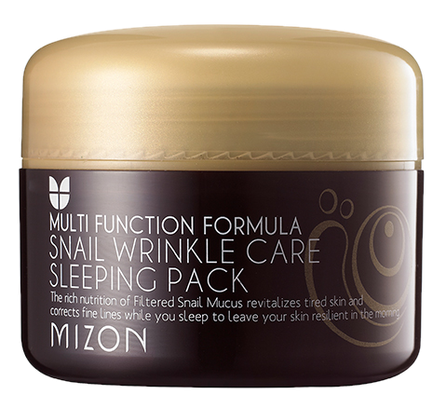 MIZON  Sleeping Pack su sraigių muzinu, nuo raukšlių, naktinė veido kaukė, 80 ml