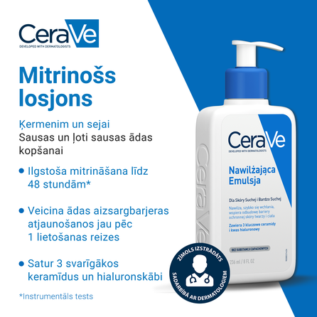 CERAVE For Body And Face With Ceramides Moisturising emulsija, 473 ml