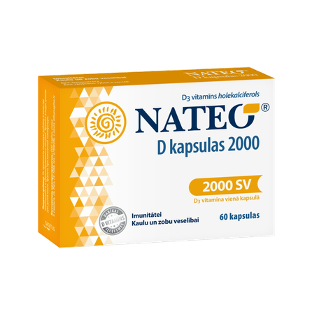 NATEO NATEO D 2000 kapsulės, 60 vnt.