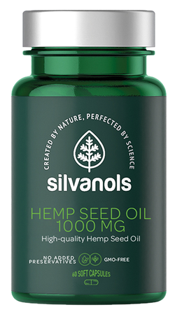 SILVANOLS PREMIUM kanapių sėklų aliejaus kapsulės, 60 vnt.