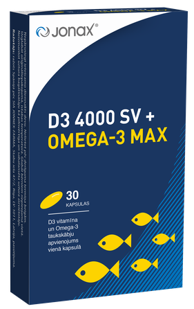 JONAX D3 4000 IU + Omega-3 Max kapsulės, 30 vnt.
