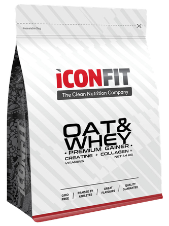 ICONFIT Oat & Whey Pro Gainer Vanilla milteliai, 1400 g