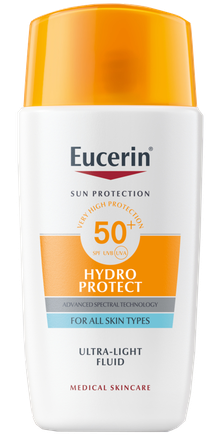 EUCERIN Sun Hydro Protect SPF 50+ ypač lengvas nuo saulės skystis, 50 ml