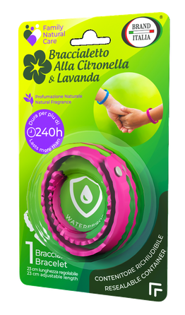 BRAND ITALIA  Alla Citronella and Lavanda nuo uodų atbaidanti apyrankė, 1 vnt.