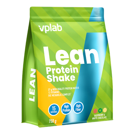 VPLAB Lean Fitness proteino kokteilis, aviečių-baltojo šokolado skonio,  milteliai, 750 g