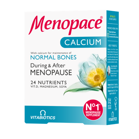 MENOPACE Calcium, menopauzės laikotarpiu skirtas tabletės, 60 vnt.