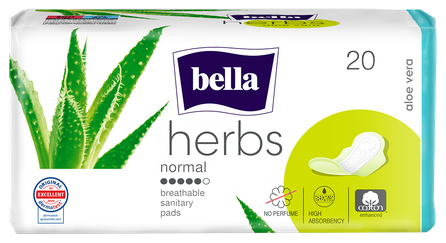 BELLA  Herbs Aloe Vera higieniniai paketai, 20 vnt.