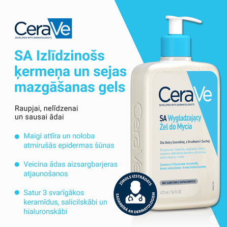 CERAVE SA Smoothing prausimosi gelis, 473 ml