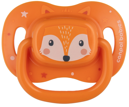 CANPOL BABIES Cute Animals 18+ mėn, oranžinis čiulptukas, 1 vnt.