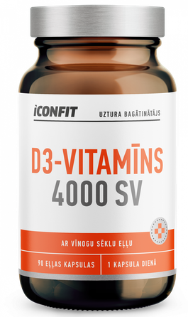 ICONFIT D3 Vitamin, 4000 IU kapsulės, 90 vnt.