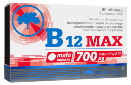 OLIMP LABS B12 Max 700 mcg  tabletės, 60 vnt.