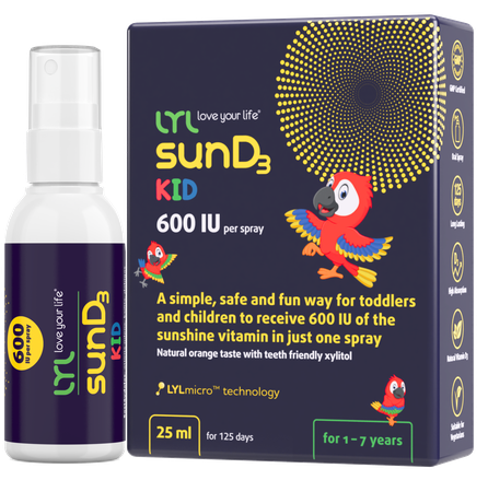 LYL sunD3 KID 600 SV purškalas, 25 ml