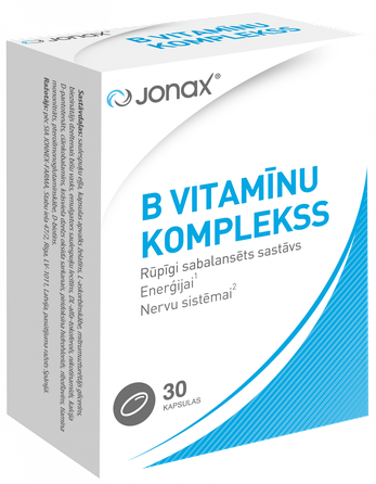 JONAX B grupės vitaminų kompleksas kapsulės, 30 vnt.