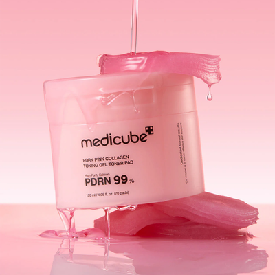 MEDICUBE PDRN Pink Collagen Toning Gel veido diskeliai, 120 ml