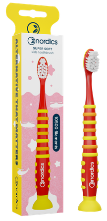 NORDICS  Vaikams Rocket Red dantų šepetėlis, 1 vnt.
