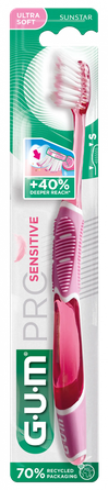 GUM Pro Sensitive  jautrių dantų ir dantenų dantų šepetėlis, 1 vnt.