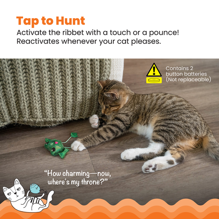 CATSTAGES Toss N Dangle Frog, žalias žaislas, 1 vnt.