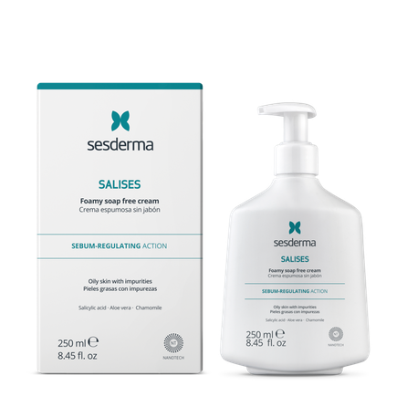 SESDERMA Salises Foamy Soap-free, be muilo veido prausiklis, 250 ml