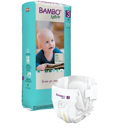 BAMBO NATURE Nature M-3, 4-8 kg sauskelnės, 52 vnt.