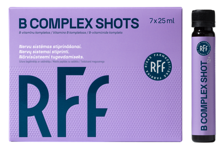 RFF B COMPLEX SHOTS vitaminų B kompleksas 7x25 ml buteliukai, 7 vnt.